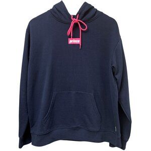PRINCE Hoodie Size Large Womens Sweatshirt Navy Blue Tennis Sports Logo Pullover